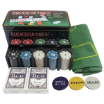 Poker Set 200 Chips Texas Hold Casino - Complete Metal Set