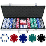 Poker Set With 500 Chips with Aluminium Case Casino Games