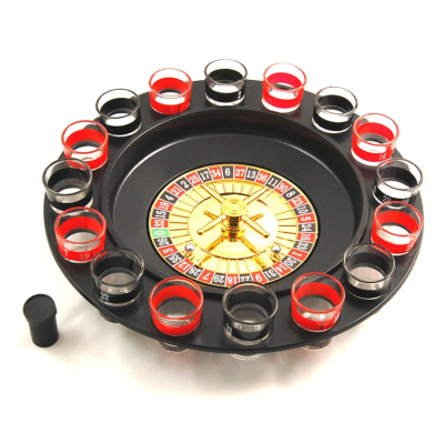 Drinking Roulette Game Set 16 Shot Glass Challenge Casino Party Spin 