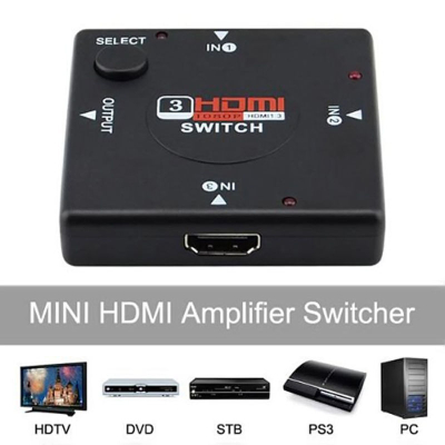 3 In 1 Out 1080P Port HDMI Switch Selector Switcher Splitter Full HD 