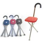 Foldable Crutch Cane Tongkat Stick Seat Stool Chair (Square)