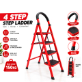 4 Step Medium Duty Foldable Steel Ladder Tangga With Hand Grip 4 Step Medium Duty Foldable Steel Ladder Tangga With Hand Grip