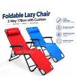 Portable Foldable Lazy Chair Office 3 Way 178cm with Cushion
