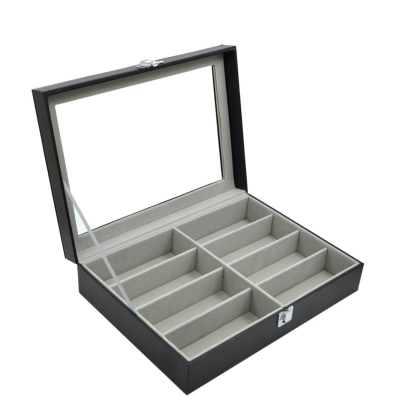 8 Slot PU Leather Display Sun Glasses Eyewear Storage Box