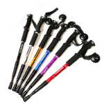 High Quality Anti Shock Retracted Hiking Walking Stick Straight Handle